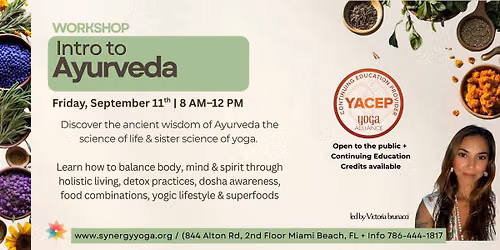 Intro to Ayurveda!  This Friday, May 29th, 2026