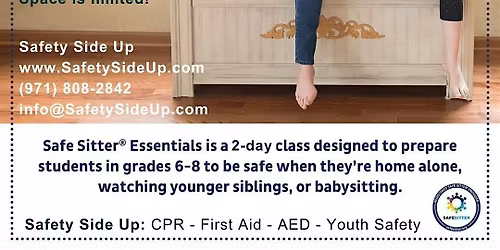 Safe Sitter (Babysitter Training for Youth) **2-Day Course**