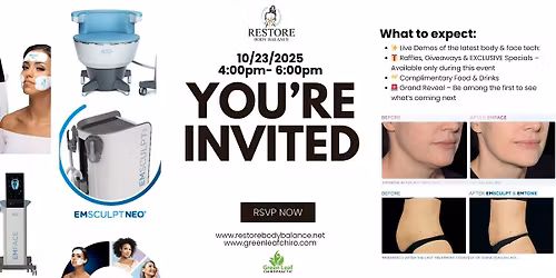 Demo Day + Grand Reveal at Restore Body Balance@ Greenleaf Chiropractic