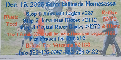 7th Annual Walk\/Poker Run Across Citrus County for Homeless Veterans