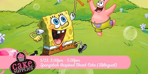 Spongebob (Inspired) Heart Cake - Bilingual 