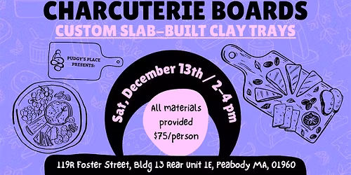 Custom Charcuterie Boards Ceramic(Clay) 12\/13 from 2-4pm