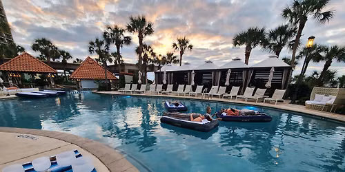 Floating sound bath at the San Luis Resort 