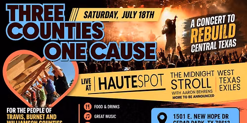 Three Counties, One Cause: A Concert to Rebuild Central Texas