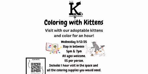 Coloring With Kittens - All ages.
