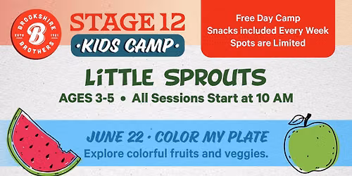 Kids Camp - Little Sprouts: Color My Plate (REGISTRATION CLOSED FOR THIS DATE)