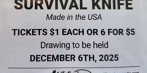 Knife Raffle to benefit Scholarship Fund 