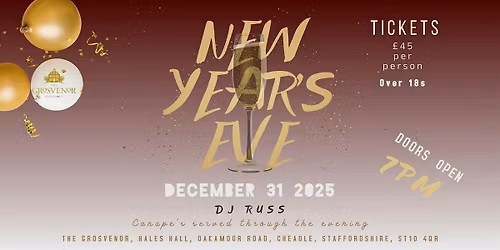 New Years Eve at The Grosvenor - Hales Hall