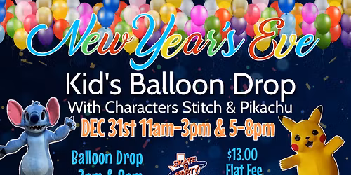 Kids Balloon Drop Countdown with Characters