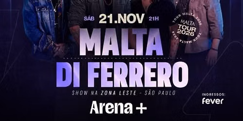 Show do Di Ferrero e Malta Tour 2026 no Arena +
