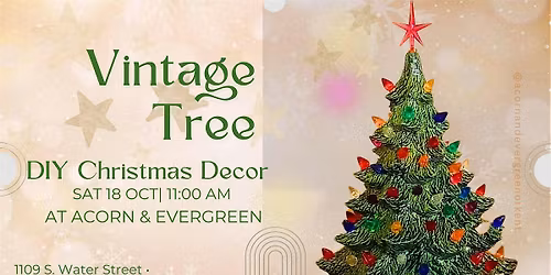 Vintage Ceramic Tree--Christmas Edition