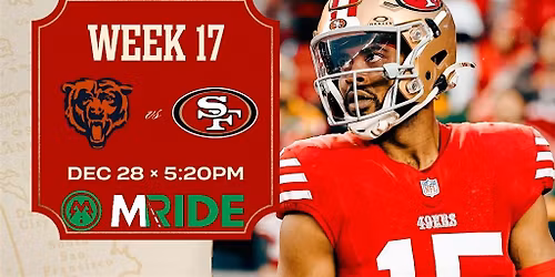 49ers vs BEARS BUS R\/T FROM NORTH BEACH SF TO LEVI'S STADIUM 12\/28\/25