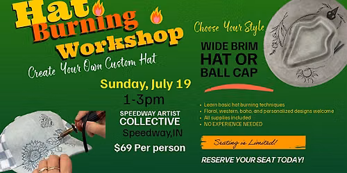 Make your own custom hat - Hat burning workshop - Wide Brim Hat \u2022 Ball caps