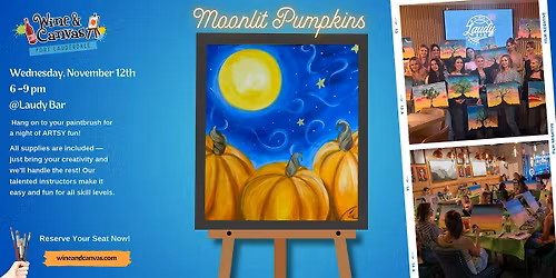 Fort Lauderdale Paint and Sip \u2013 Moonlit Pumpkins
