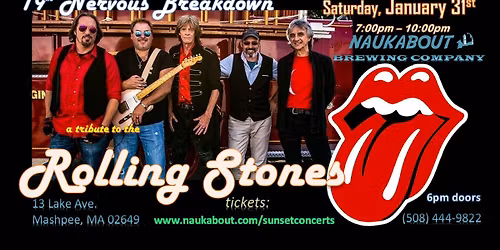 Rolling Stones tribute "19th Nervous Breakdown" at Naukabout Brewing Co in Mashpee, MA