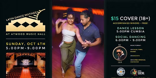 LATIN DANCE MATINEE at Atwood Music Hall (SUN. 10\/04\/26)