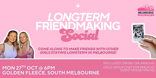 Longterm Friendmaking Social | Monday 27th October