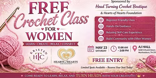 Stitch & Vibe: FREE Crochet Class for Women