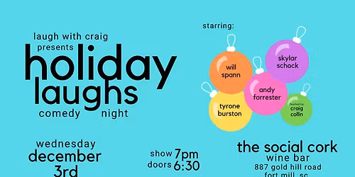 The Social Cork Wine Bar Presents: Holiday Laughs Comedy Night
