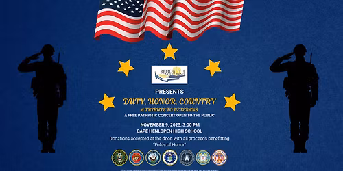 Rehoboth Concert Band presents Duty, Honor, Country: A Tribute to Veterans