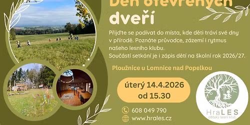 Den otev\u0159en\u00fdch dve\u0159\u00ed v lesn\u00edm klubu HraLES