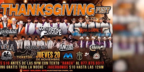PRE THANKSGIVING FEST - CONTRA GOLPE & MAS