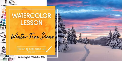 Winter Tree Scene \u2013 2 Day Watercolor Lesson (Ages 10+)