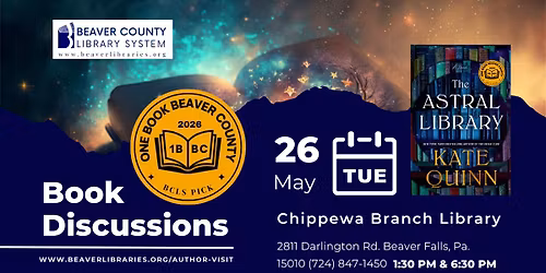 Chippewa Library 1BBC Book Discussion: The Astral Library * TWO DISCUSSION TIMES