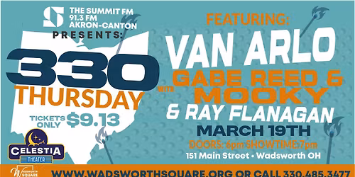 330 THURSDAY: Van Arlo, Gabe Reed, Mooky and Sea of Ghosts