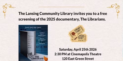 LCL Invites You to a Free Screening of The Librarians at Cinemapolis