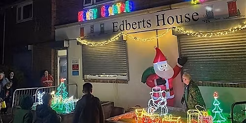 Edberts House Christmas Light Switch On & Market