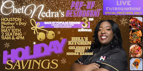 Celebrity Chef Nedra's Pop-up Restaurant and Live Entertainment