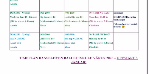 OPPSTART av dansekurs p\u00e5 Dansel\u00f8ven!