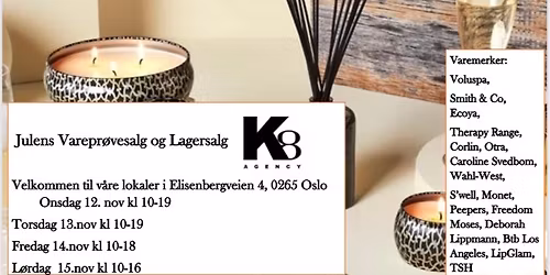 Julens Varepr\u00f8ve og Lagersalg hos K8 Agency
