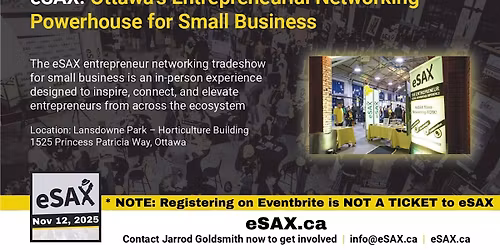November 12, 2025 eSAX Entrepreneur Networking Tradeshow