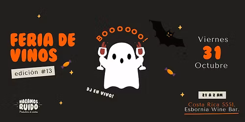 Feria de Vinos en PALERMO + DJ en VIVO + Chocolates: Edici\u00f3n Halloween