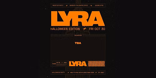 LYRA Rooftop Party \u272d Halloween Edition 10.30