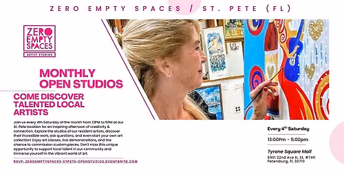 Zero Empty Spaces (St. Pete, FL) Open Studios With Local Working Artists