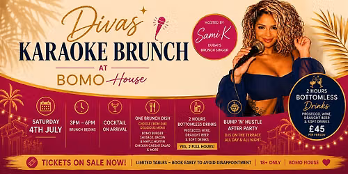 DIVA'S Karaoke  Bottomless Brunch at BOMO House