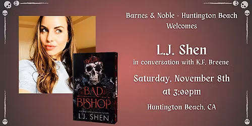 L.J. Shen celebrates BAD BISHOP at Barnes & Noble - Huntington Beach