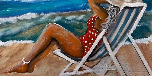 Coffee and Canvas Hour Beach Girl