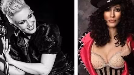 The fabulous stacy Green as Pink and Cher