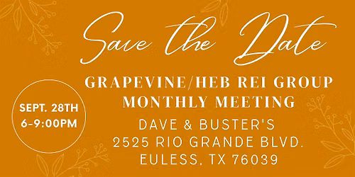 Grapevine\/HEB REI Group Monthly Meeting - September 28th