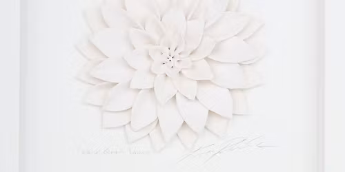 White-on-White Dahlia in Polymer Clay