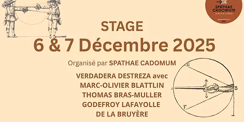 Stage Destreza \u00e0 Caen avec Marc-Olivier Blattlin, Thomas Bras-Muller et Godefroy Blondin