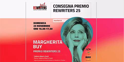 Consegna Premio ReWriters 25 a Margherita Buy