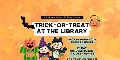 Trick-or-Treat at the Library! Drop-In