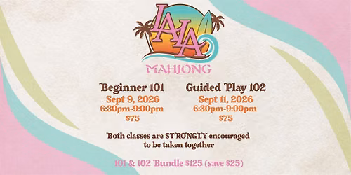 American Mahjong 101 Beginner &  102 Guided Play Bundle with LA LA Mahjong