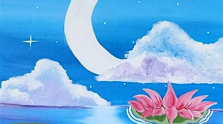 Join us for a whimsical Moonlight Lotus paint and sip painting event.