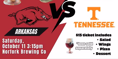 Arkansas VS Tennessee Game Day Buffet